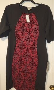 Burgundy and Black Dress